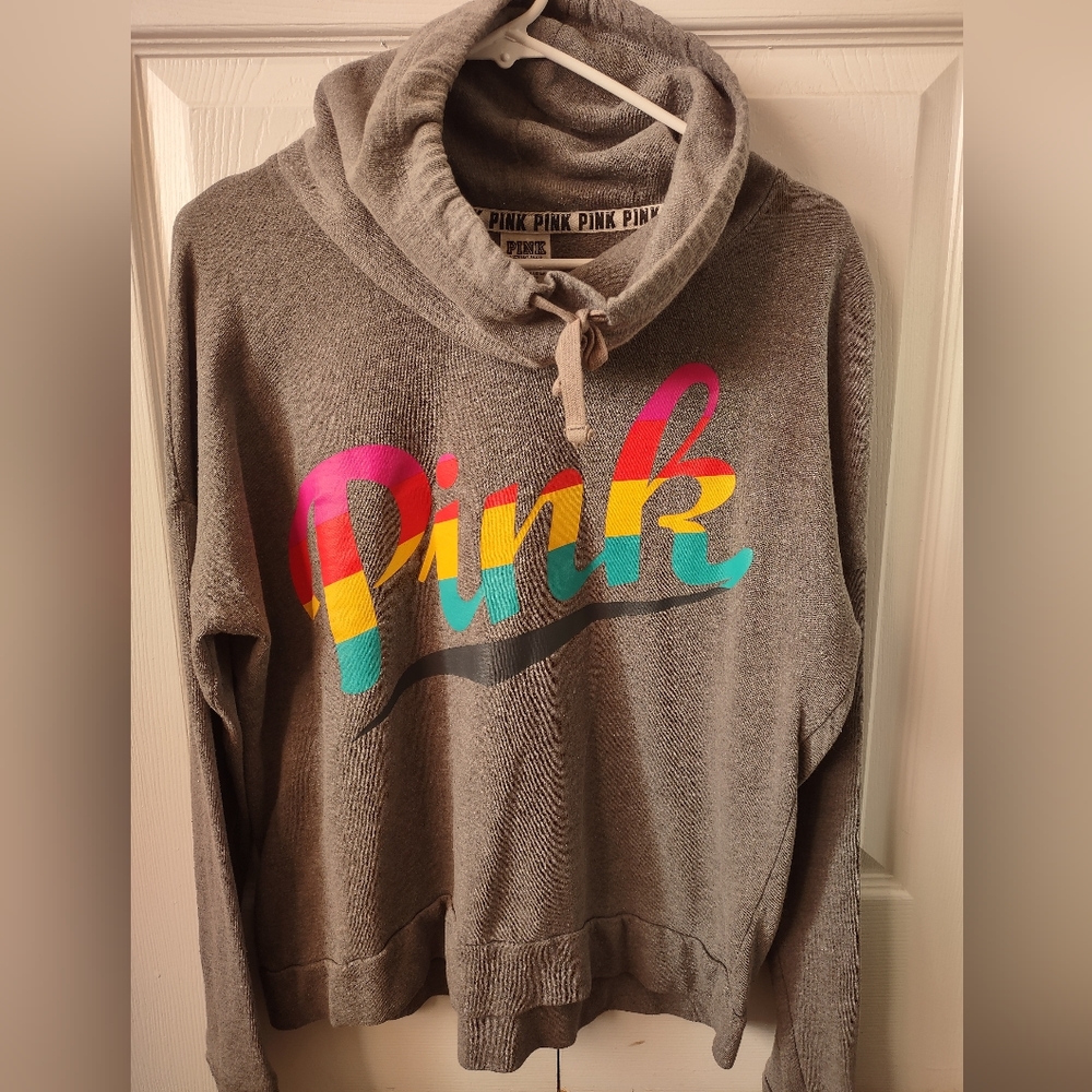 PINK brand cowl neck cropped hoodie